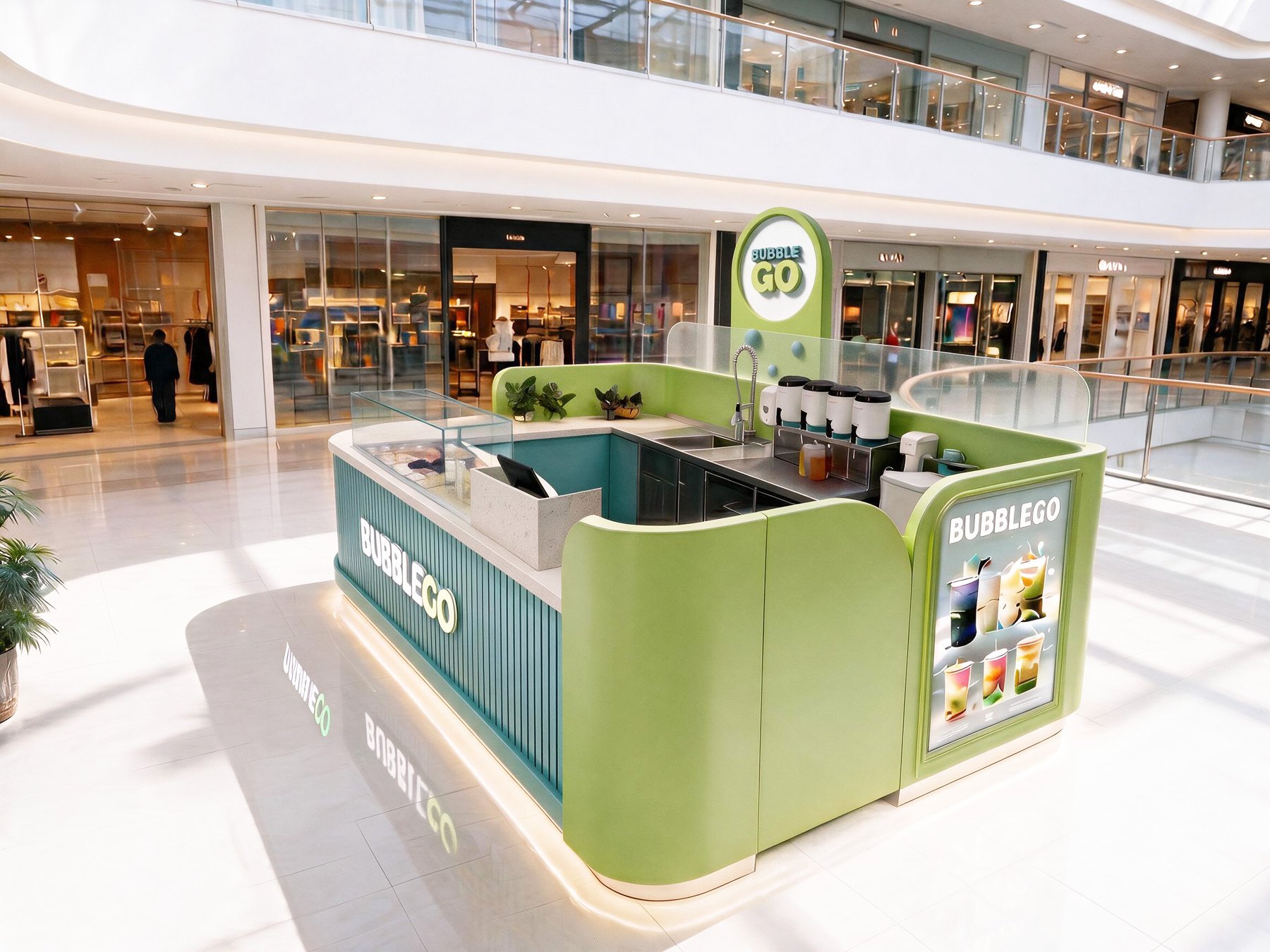Kiosek BubbleGo v obchodním centru