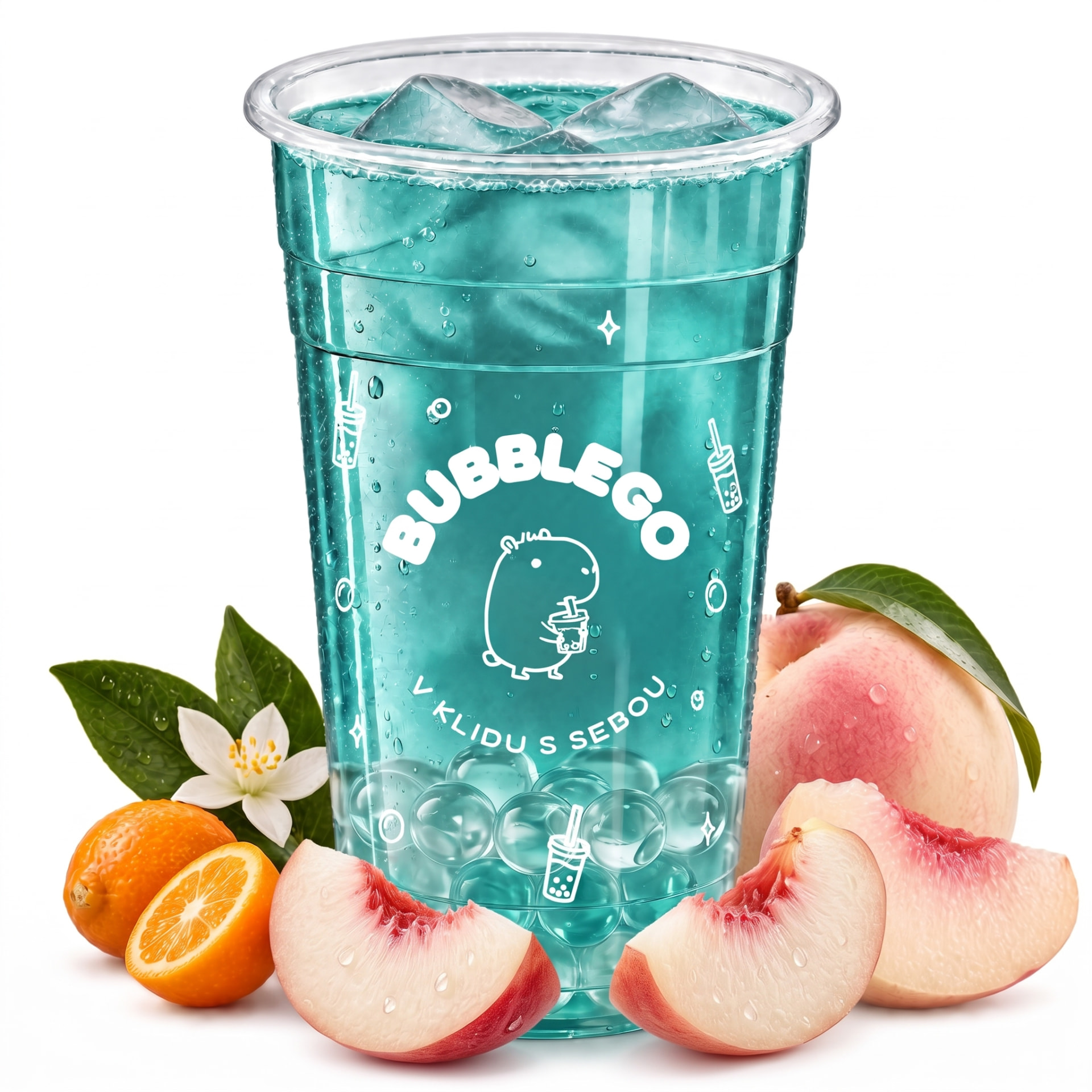 Kelímek BubbleGo Jahoda yuzu limetka